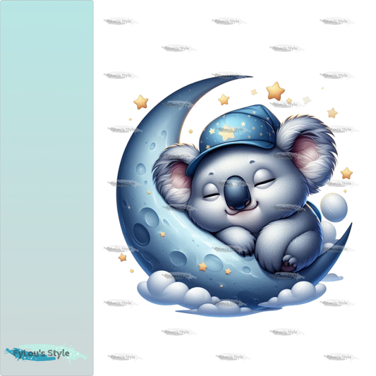 Bügelbild schlafender Koala auf dem Mond Fylou's Style
