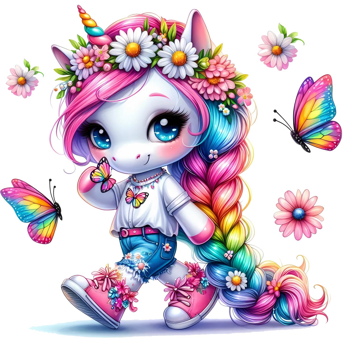 Bügelbild Schmetterlings Einhorn #8 Fylou's Style