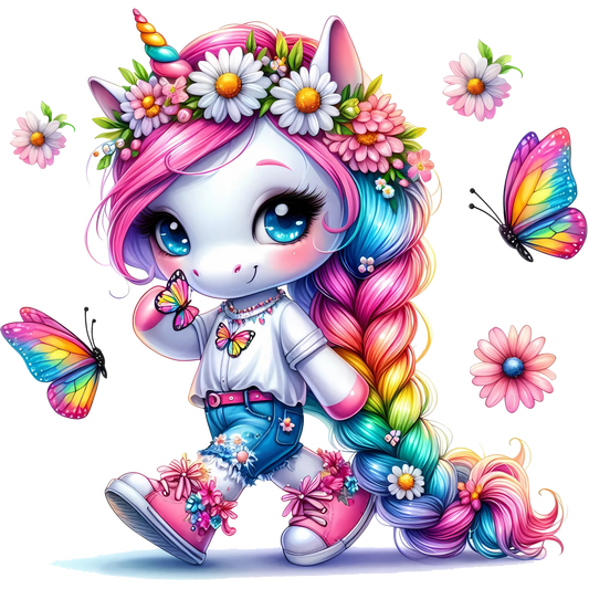 Bügelbild Schmetterlings Einhorn #8 Fylou's Style
