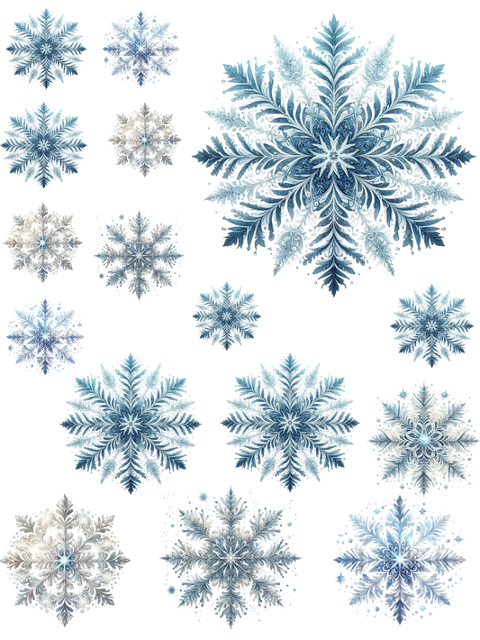 Bügelbild Bogen Schneeflocken #1