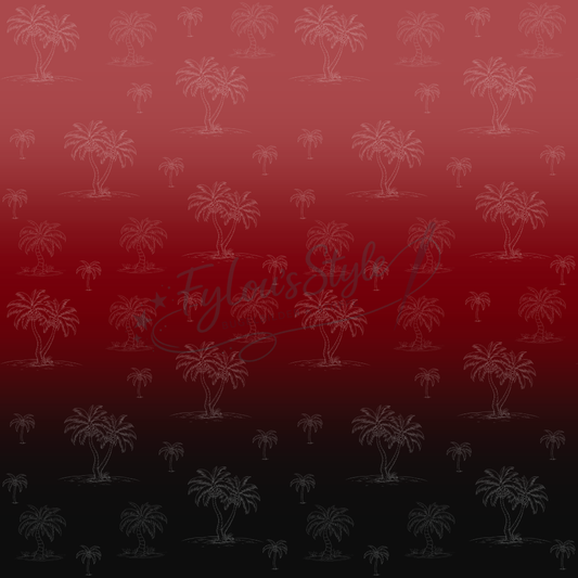 Vorbestellung Panel Palm Sunset Rot Schwarz Bio Jersey Überbreite