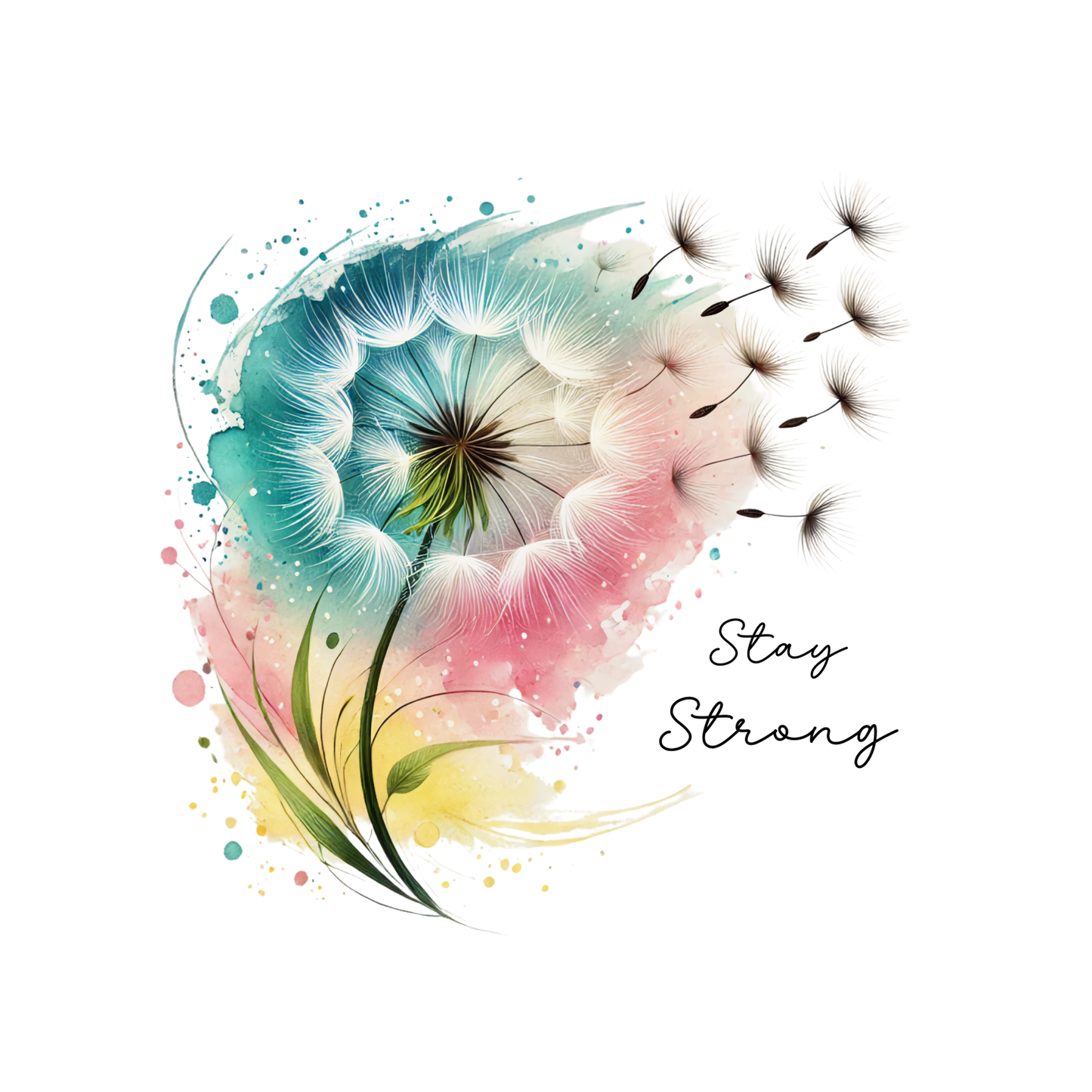Bügelbild stay strong -  Pusteblume Watercolor