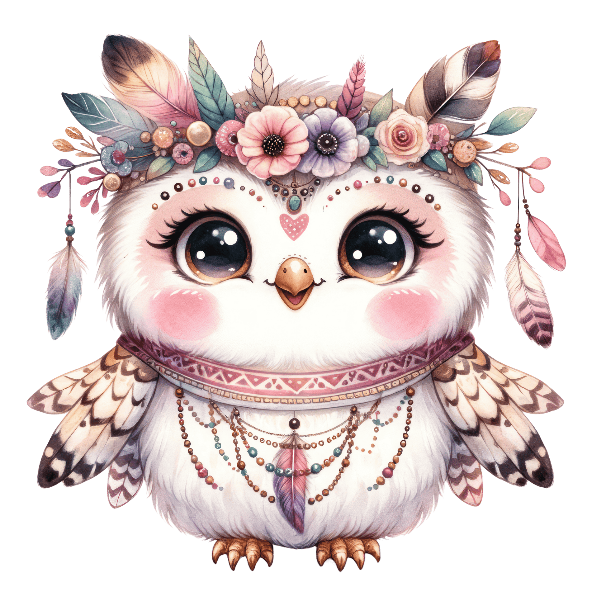 Bügelbild süße Boho Eule Fylou's Style