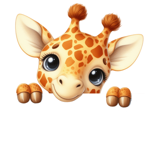 Bügelbild süße Guck guck Giraffe