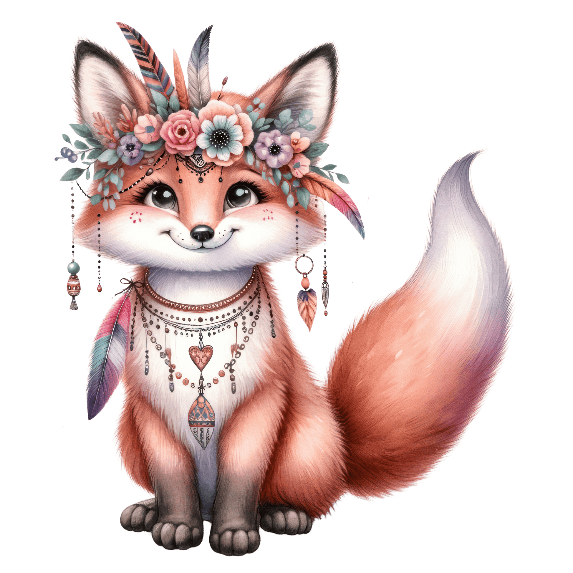 Bügelbild süßer Boho Fuchs Fylou's Style