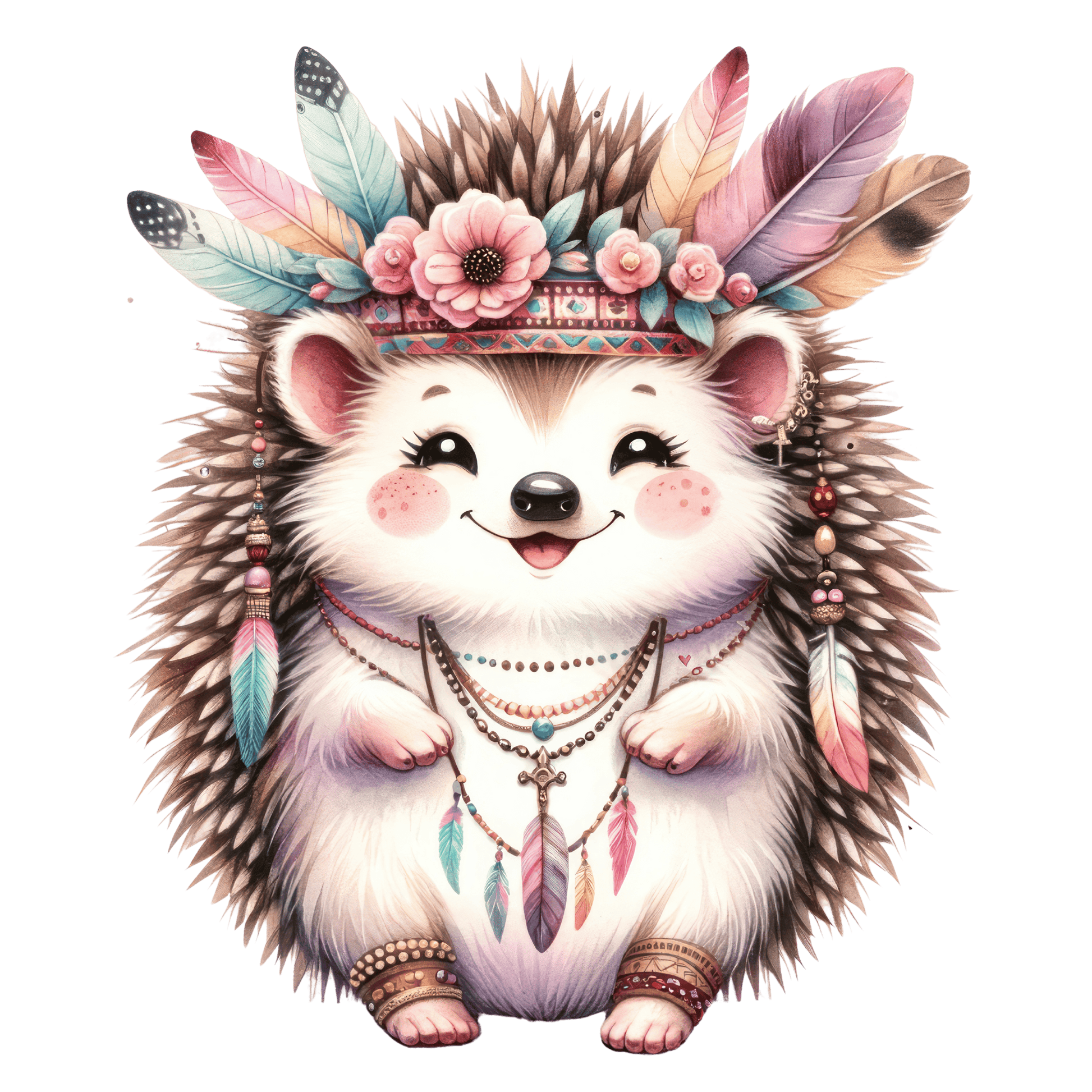 Bügelbild süßer Boho Igel Fylou's Style