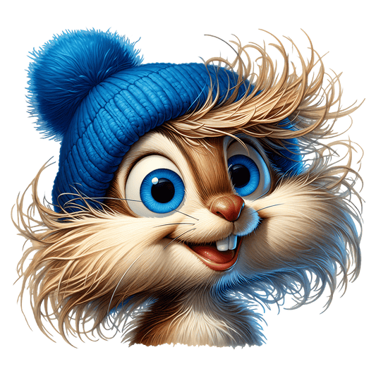 Bügelbild süßes Eichhörnchen mit Mütze