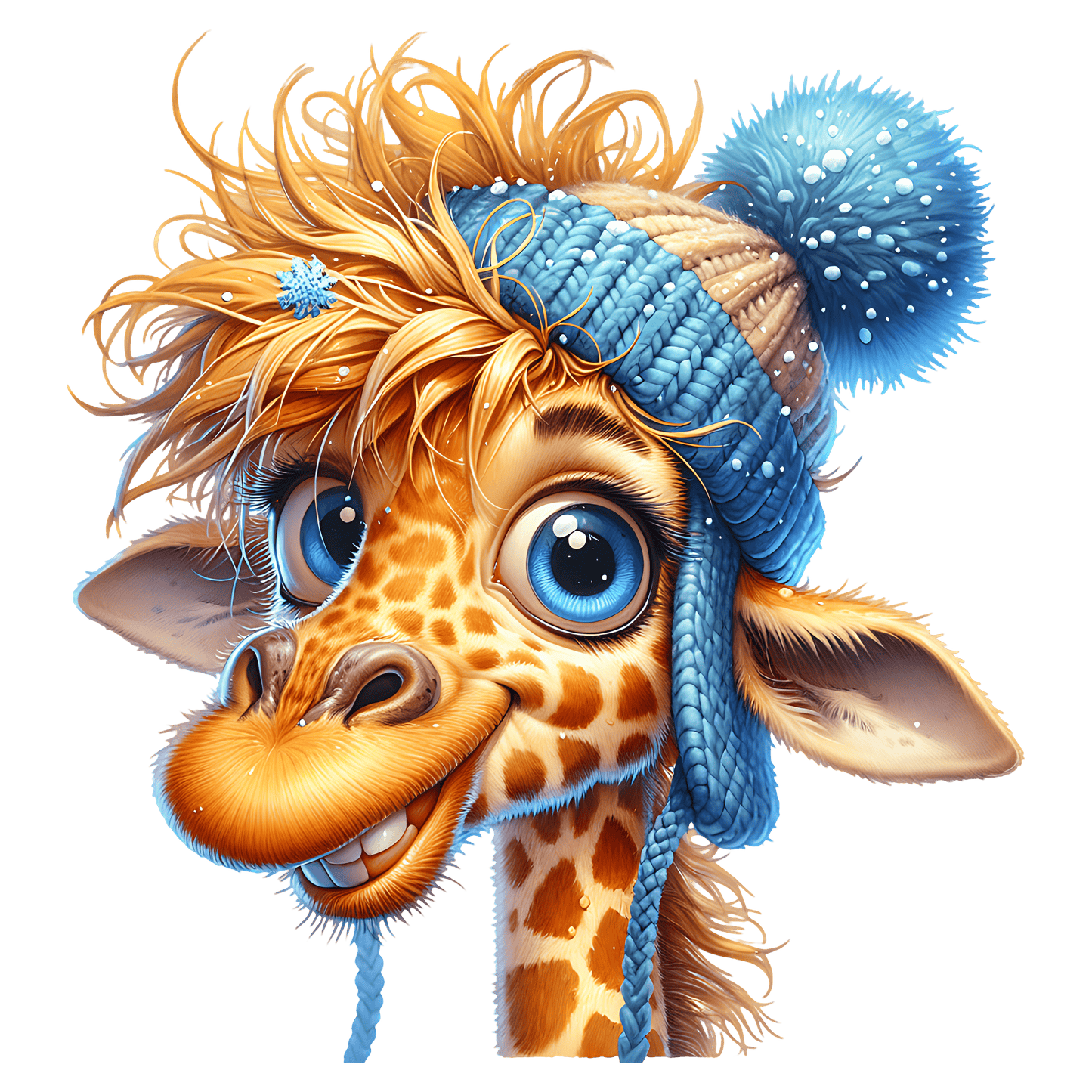 Bügelbild süßes Giraffe mit Mütze #2