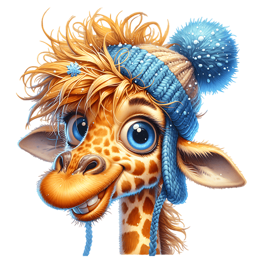 Bügelbild süßes Giraffe mit Mütze #2