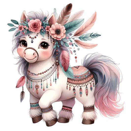Bügelbild süßes Boho Einhorn #2 Fylou's Style