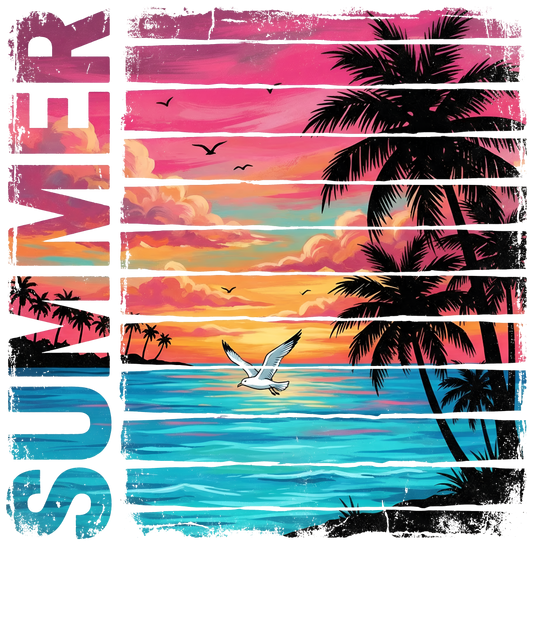 Bügelbild  Sommer Palmen Meer