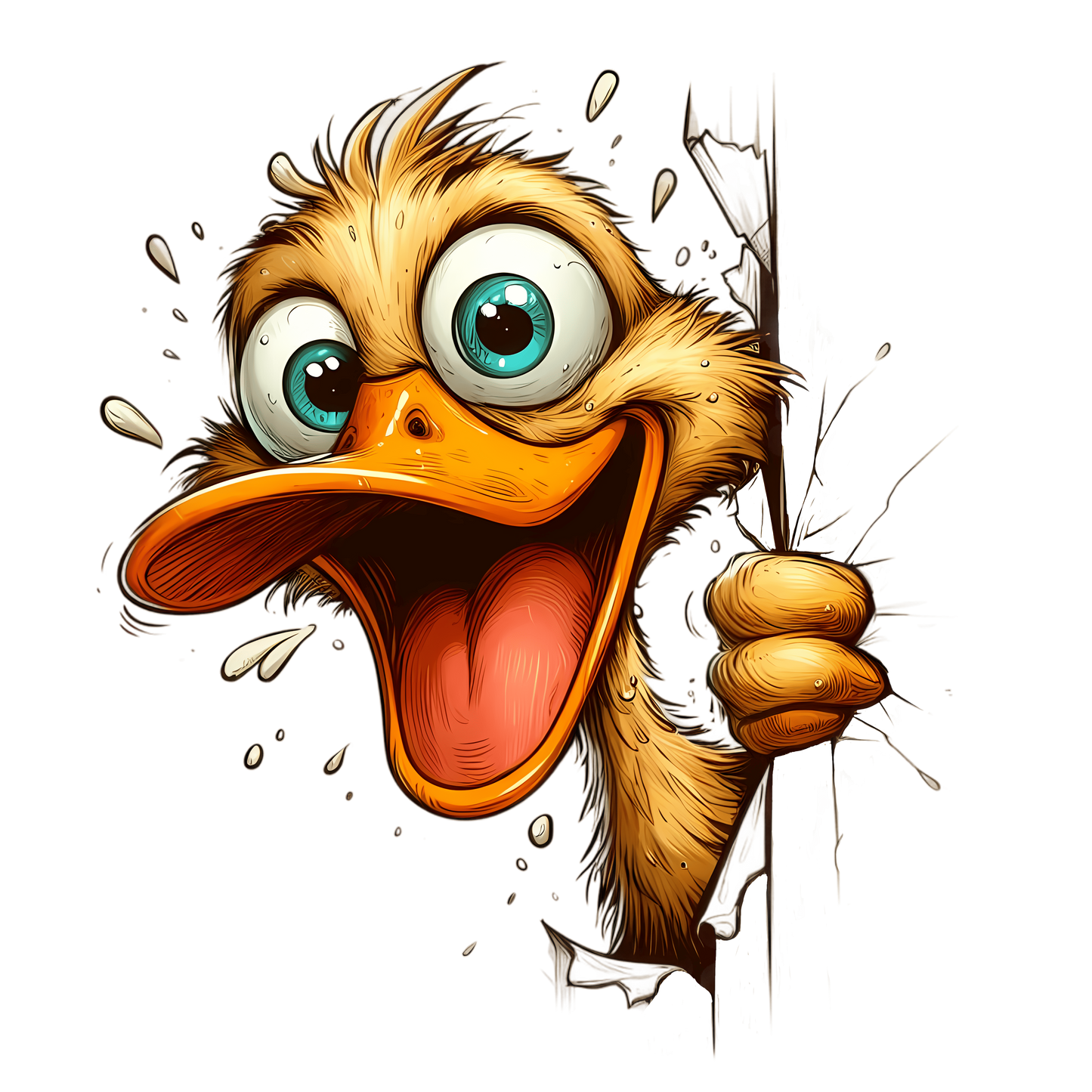 Bügelbild verrückte guck guck Ente