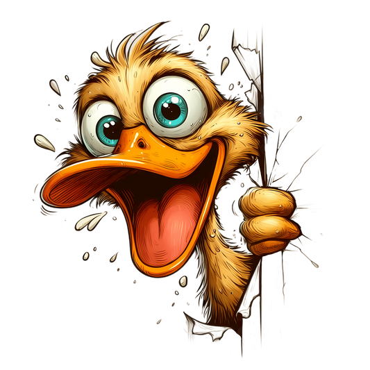 Bügelbild verrückte guck guck Ente