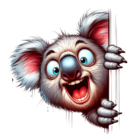 Bügelbild verrückter guck guck Koala