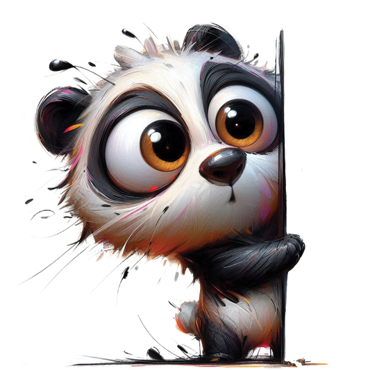 Bügelbild verrückter guck guck Panda