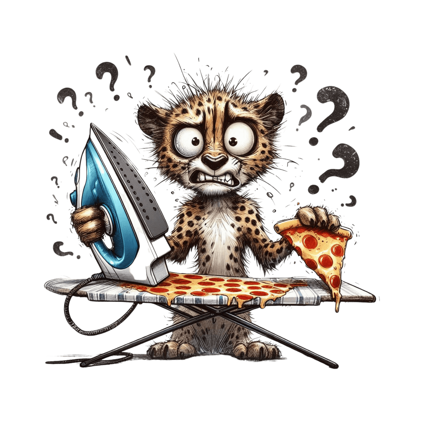 Bügelbild verwirrter Tiger