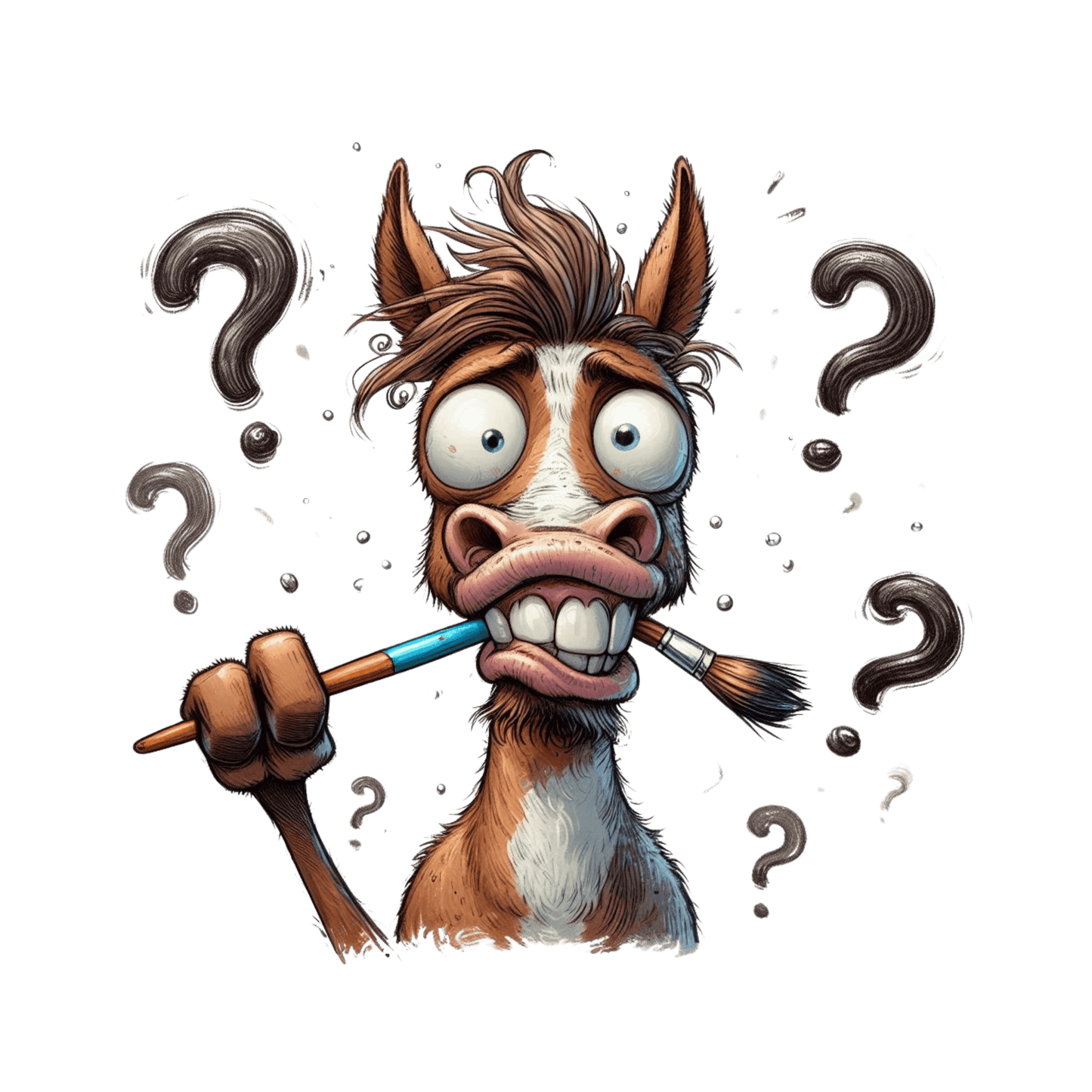 Bügelbild verwirrtes Pferd