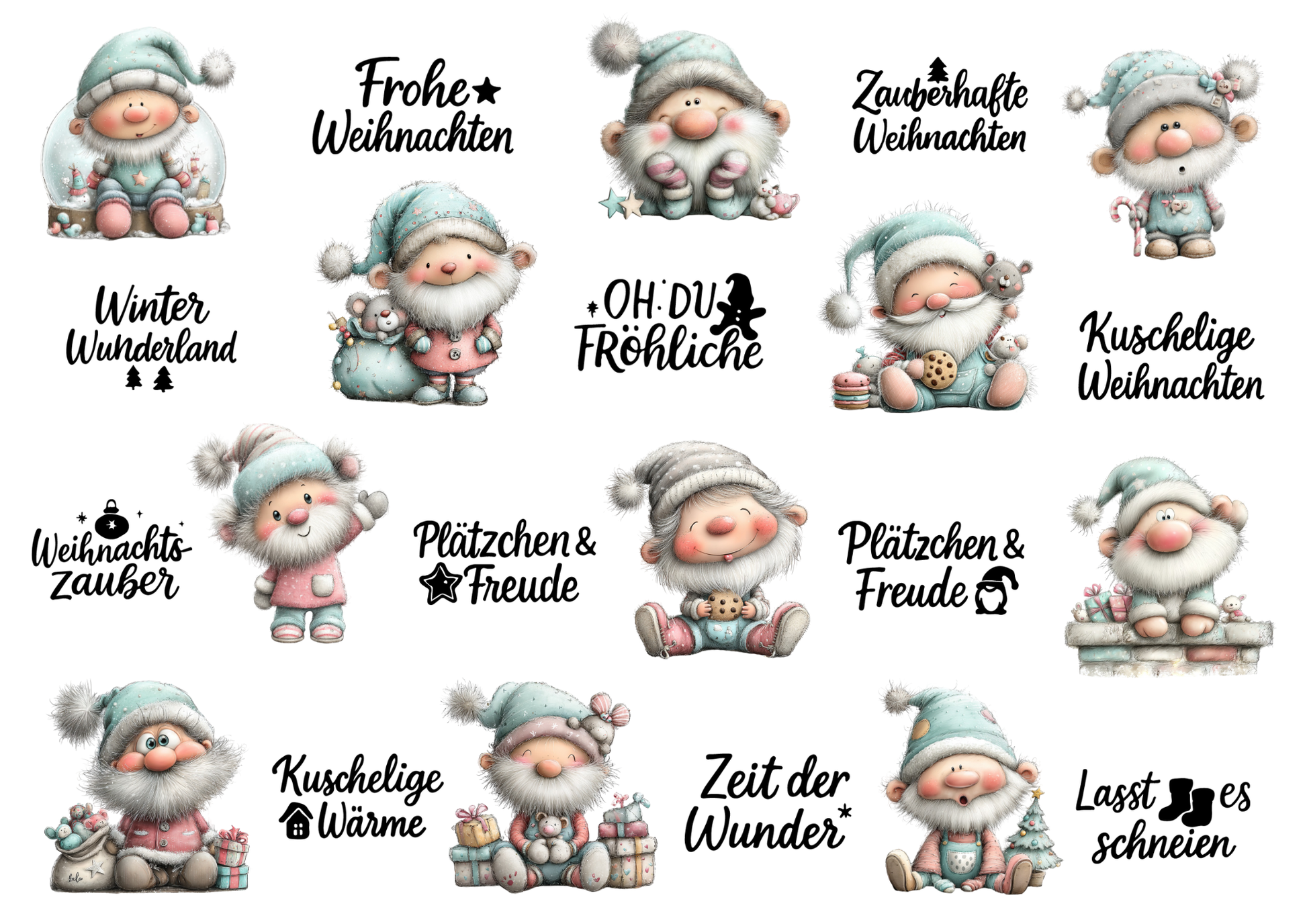 Rub On Din A4 Wichtel Weihnachten Winter