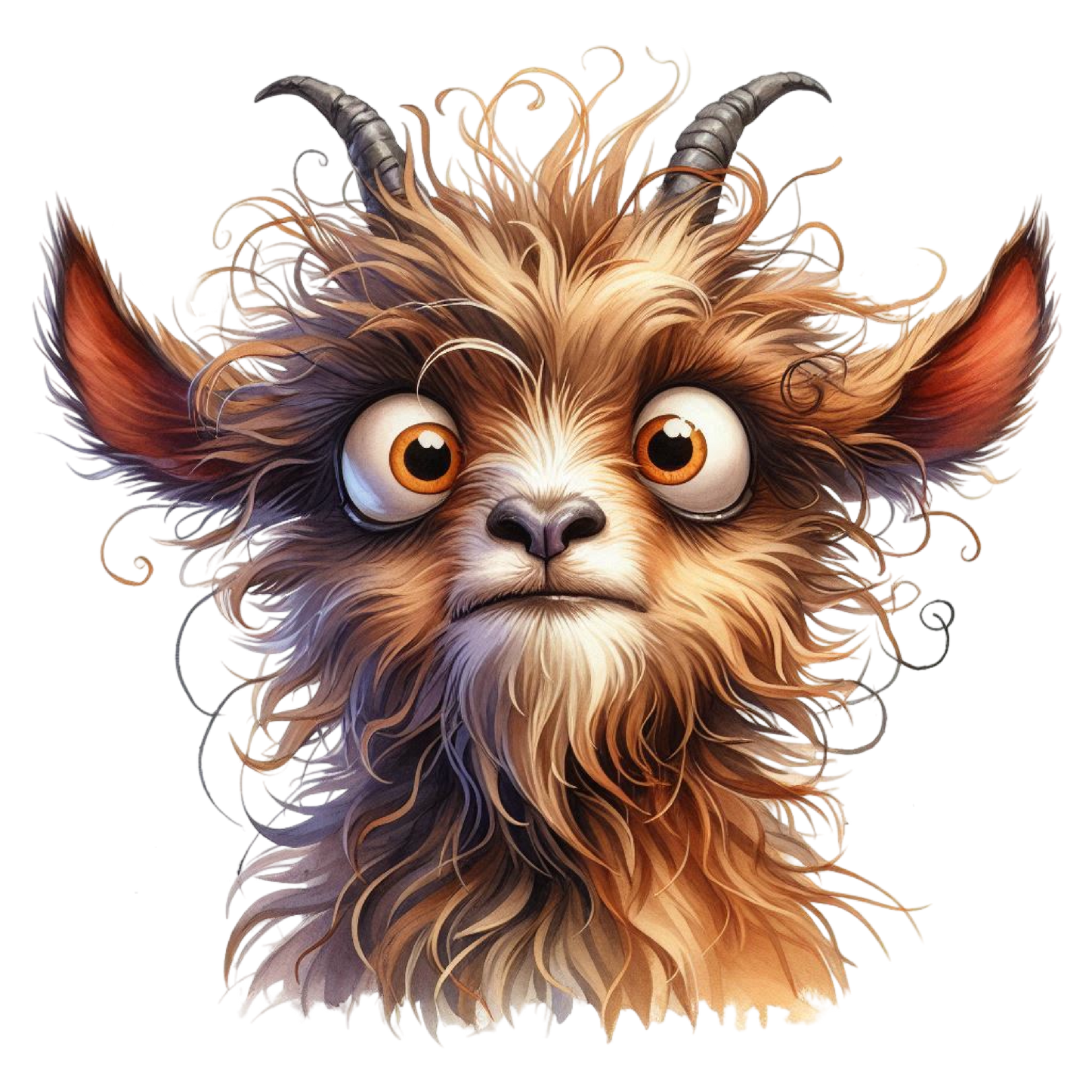 Bügelbild zerzauste Ziege