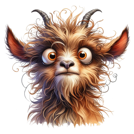 Bügelbild zerzauste Ziege