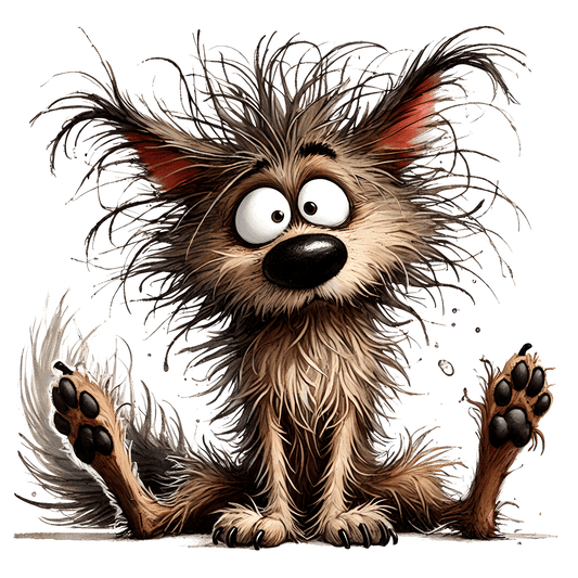 Bügelbild zerzauster Hund