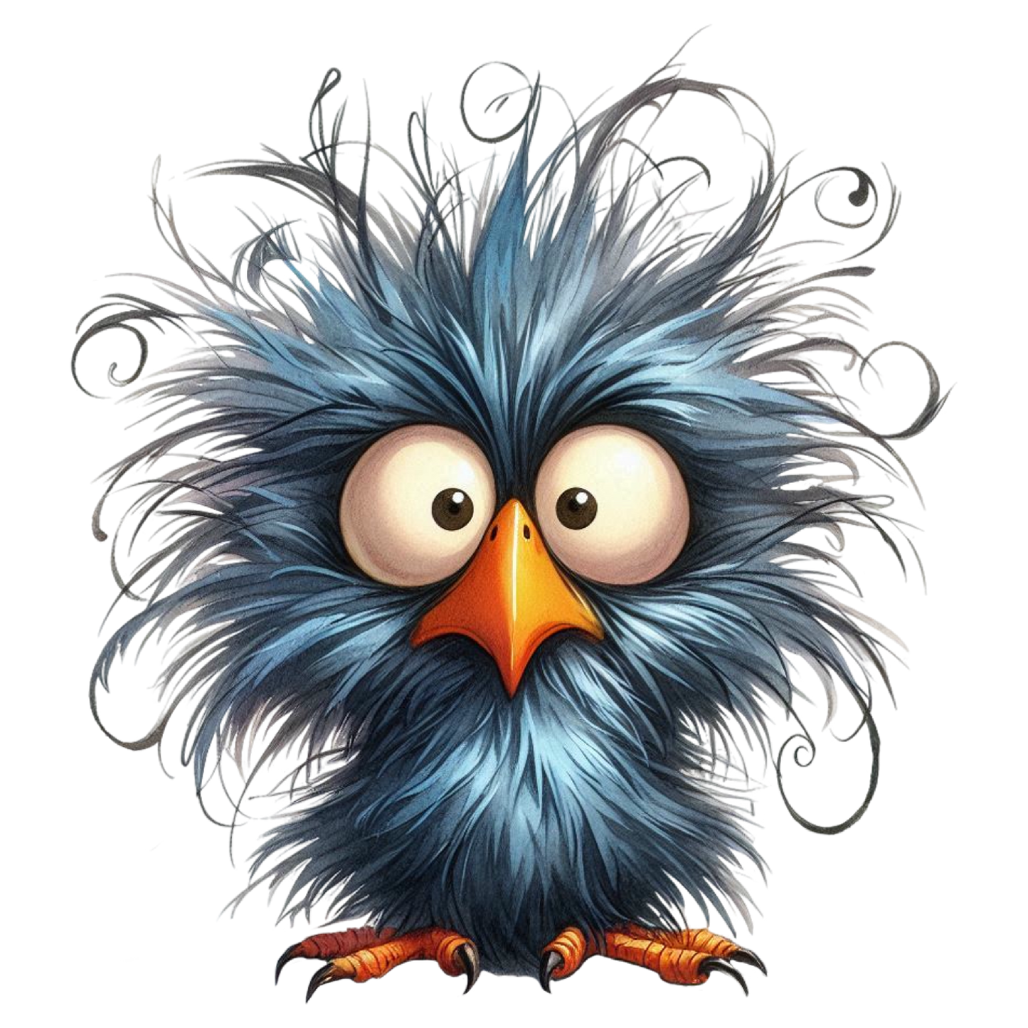 Bügelbild zerzauster Vogel #1