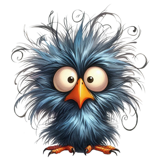 Bügelbild zerzauster Vogel #1