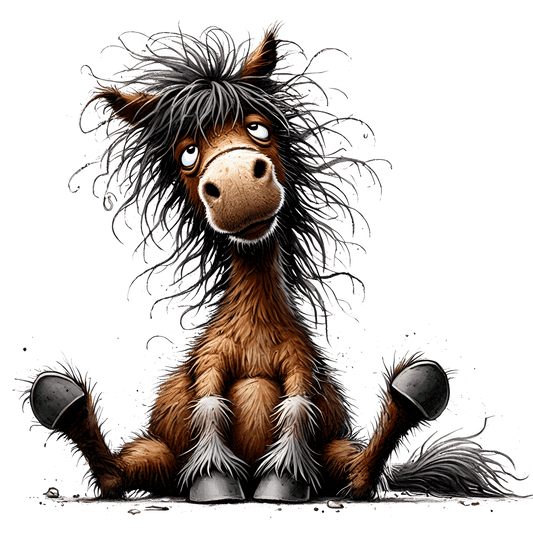 Bügelbild zerzaustes Pferd